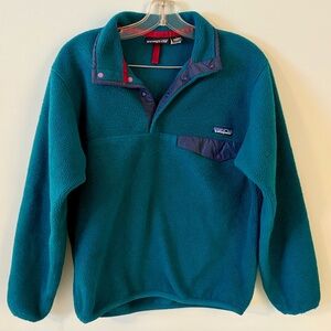 Patagonia 90’s Vintage Aqua Blue & Purple Fleece Pullover
